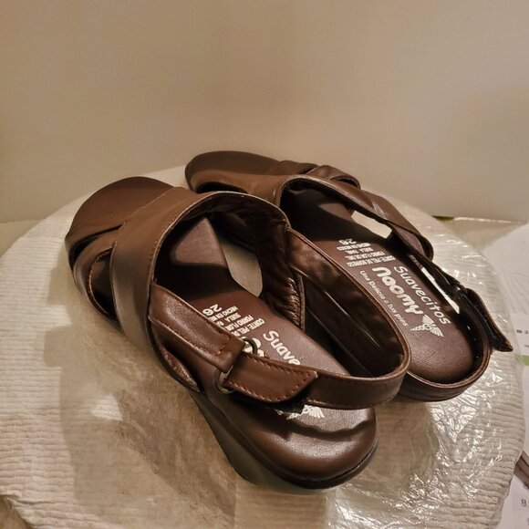 Sandals Brown Strappy Cushioned Padded Insole100% Leather Size US 9 /EU 40. - Picture 6 of 8